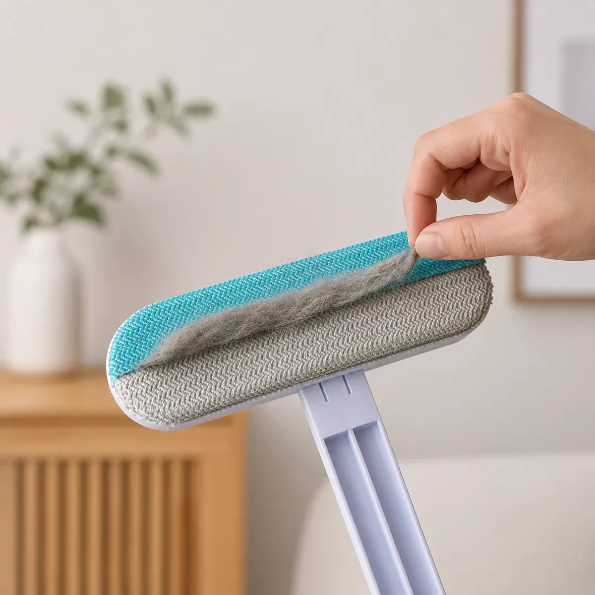 Removing collected pet hair from the Shedivo brush